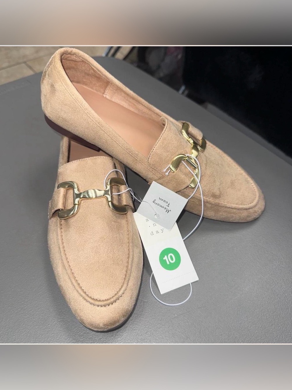NWT A New Day Carolyn Suede Horsebit Loafers - Beige / Tan - Size 10